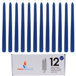 Mega Candles - 12 pcs 10" Unscented Taper Candle in White Box - Dark Blue