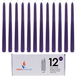 Mega Candles - 12 pcs 10" Unscented Taper Candle in White Box - Dark Purple