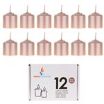 Mega Candles - 12 pcs 8 Hours Unscented Votive Candle in White Box - Rose Gold