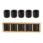 Mega Candles - 5 pcs Ceramic 1/2" Chime / Spell Candle Holder - Black