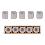 Mega Candles - 5 pcs Ceramic 1/2" Chime / Spell Candle Holder - Gray