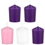 Mega Candles - 5 pcs Hand Poured Unscented Advent Votive Candle - Assorted