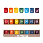 Mega Candles - 7 pcs Ceramic 3/4" Chakra Chime Spell Candle Holder - Asst