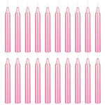 Mega Candles - 20 pcs 4 Inch Unscented Exquisite Mini Taper Chime Spell Candles - Metallic Pink