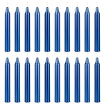Mega Candles - 20 pcs 4 Inch Unscented Exquisite Mini Taper Chime Spell Candles - Metallic Dark Blue