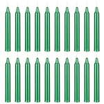 Mega Candles - 20 pcs 4 Inch Unscented Exquisite Mini Taper Chime Spell Candles - Metallic Green