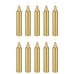 Mega Candles - 10 pcs 4 Inch Unscented Exquisite Mini Taper Chime Spell Candles - Gold