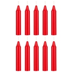 Mega Candles - 10 pcs 4 Inch Unscented Exquisite Mini Taper Chime Spell Candles - Red