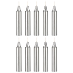 Mega Candles - 10 pcs 4 Inch Unscented Exquisite Mini Taper Chime Spell Candles - Silver