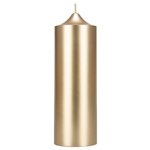Mega Candles - 3" x 9" Unscented Round Bell Top Pillar Candle - Gold