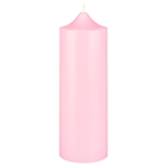 3" x 9" Unscented Round Bell Top Pillar Candle - Pink