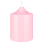 2" x 3" Unscented Round Bell Top Pillar Candle - Pink