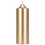 Mega Candles - 2" x 6" Unscented Round Bell Top Pillar Candle - Gold