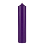 2" x 9" Unscented Round Bell Top Pillar Candle - Purple