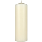 3" x 9" Unscented Domed Top Pillar Candle - Ivory