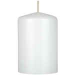 2" x 3" Unscented Domed Top Pillar Candle - White