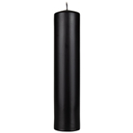 2" x 9" Unscented Domed Top Pillar Candle - Black