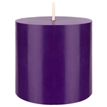 3" x 3" Unscented Round Pillar Candle - Purple