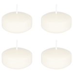 4 pcs 2" Unscented Floating Disc Candle - Off White