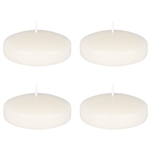 4 pcs 3" Unscented Floating Disc Candle - Off White