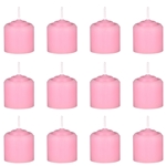 12 pcs 8 Hours Unscented Votive Candle in White Box - Pink