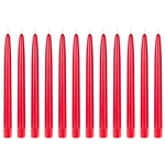 12 pcs 10" Unscented Self Fitting Taper Candle in White Box - Red