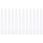 12 pcs 10" Unscented Self Fitting Taper Candle in White Box - White