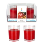 2 pcs Scented Poured Votive Glass Container Candle in Box - Apple Cinnamon