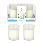 Mega Candles - 2 pcs Scented Poured Votive Glass Container Candle in Box - Fresh Linen