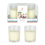 2 pcs Scented Poured Votive Glass Container Candle in Box - Vanilla