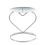 Mega Candles - Pillar / Round Heart Metal Candle Holder - Matte Silver