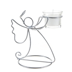 Mega Candles - Angel Metal Candle Holder with Candle - White