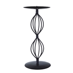 Mega Candles  - Pillar / Round Metal Candle Holder - Black