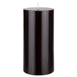 3" x 6" Unscented Round Pillar Candle - Black