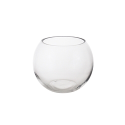 Mega Vases - 6" x 5" Fish Bowl Glass Vase - Clear