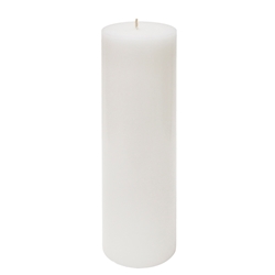 Mega Candles - 3" x 9" Unscented Round Pillar Candle - White