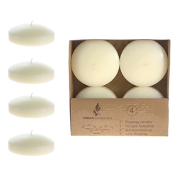 Mega Candles - 4 pcs 3" Unscented Floating Candles - Ivory