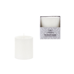 Mega Candles - 3" x 3" Scented Round Pillar Candle in Box - White