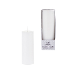 Mega Candles -3" x 3" Scented Round Pillar Candle in Box - White