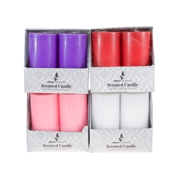 Mega Candles - 8 pcs 2" x 3" Scented Round Pillar Candle in Box - Asst