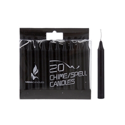 Mega Candles - 20 pcs 4" Unscented Chime / Spell Chime Candle - Black