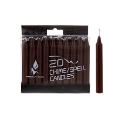 Mega Candles - 20 pcs 4" Unscented Chime / Spell Chime Candle - Brown