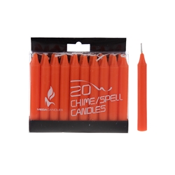 Mega Candles - 20 pcs 4" Unscented Chime / Spell Chime Candle - Orange