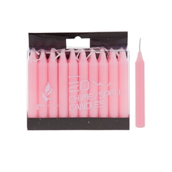 Mega Candles - 20 pcs 4" Unscented Chime / Spell Chime Candle - Pink
