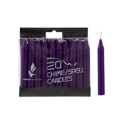 Mega Candles - 20 pcs 4" Unscented Chime / Spell Chime Candle - Dark Purple