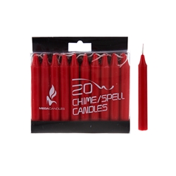 Mega Candles - 20 pcs 4" Unscented Chime / Spell Chime Candle - Red