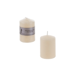 Mega Candles - 2" x 3" Unscented Dome Top Press Pillar Candle - Ivory