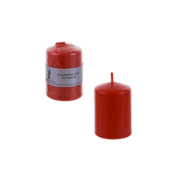 Mega Candles - 2" x 3" Unscented Dome Top Press Pillar Candle - Red