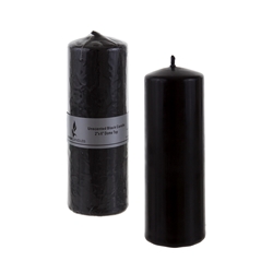 Mega Candles - 2" x 6" Unscented Dome Top Press Pillar Candle - Black