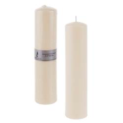 Mega Candles - 2" x 9" Unscented Dome Top Press Pillar Candle - Ivory